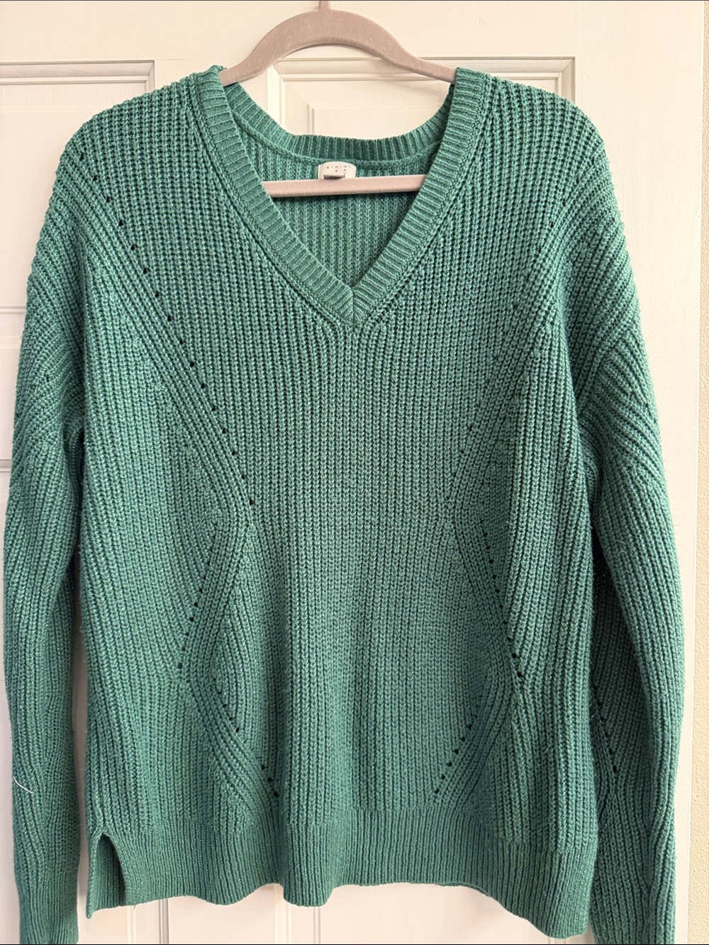 a new day Teal Green V-Neck Knit Sweater